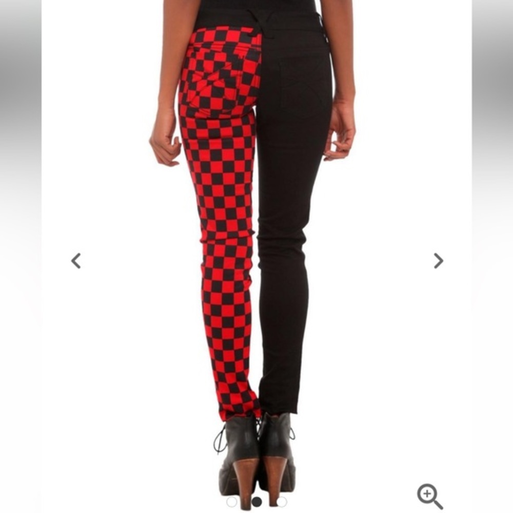 Royal Bones By Tripp jeans split Checkered Split